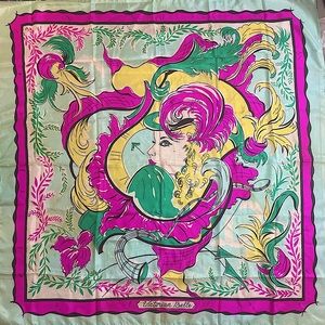 Vintage Silk Victorian Belle Print Scarf